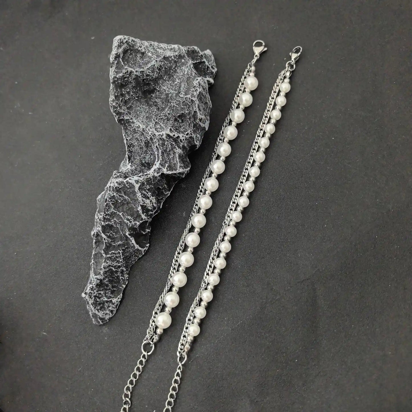 Nocturnal Romance Double - Layer Bracelet - Gothic Aesthetic Jewelry by Mort 7