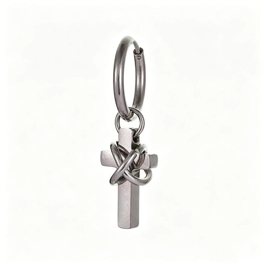 Punk Cross Drop Hoop Earrings for Men & Women