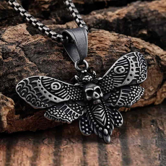 Death's Head Moth Pendant - Gothic Aesthetic Jewelry by Mort 7