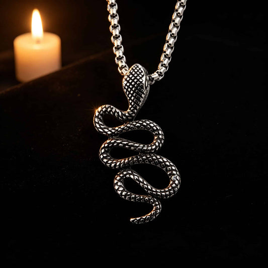 Primal Serpent Coil Necklace - Gothic Aesthetic Jewelry by Mort 7