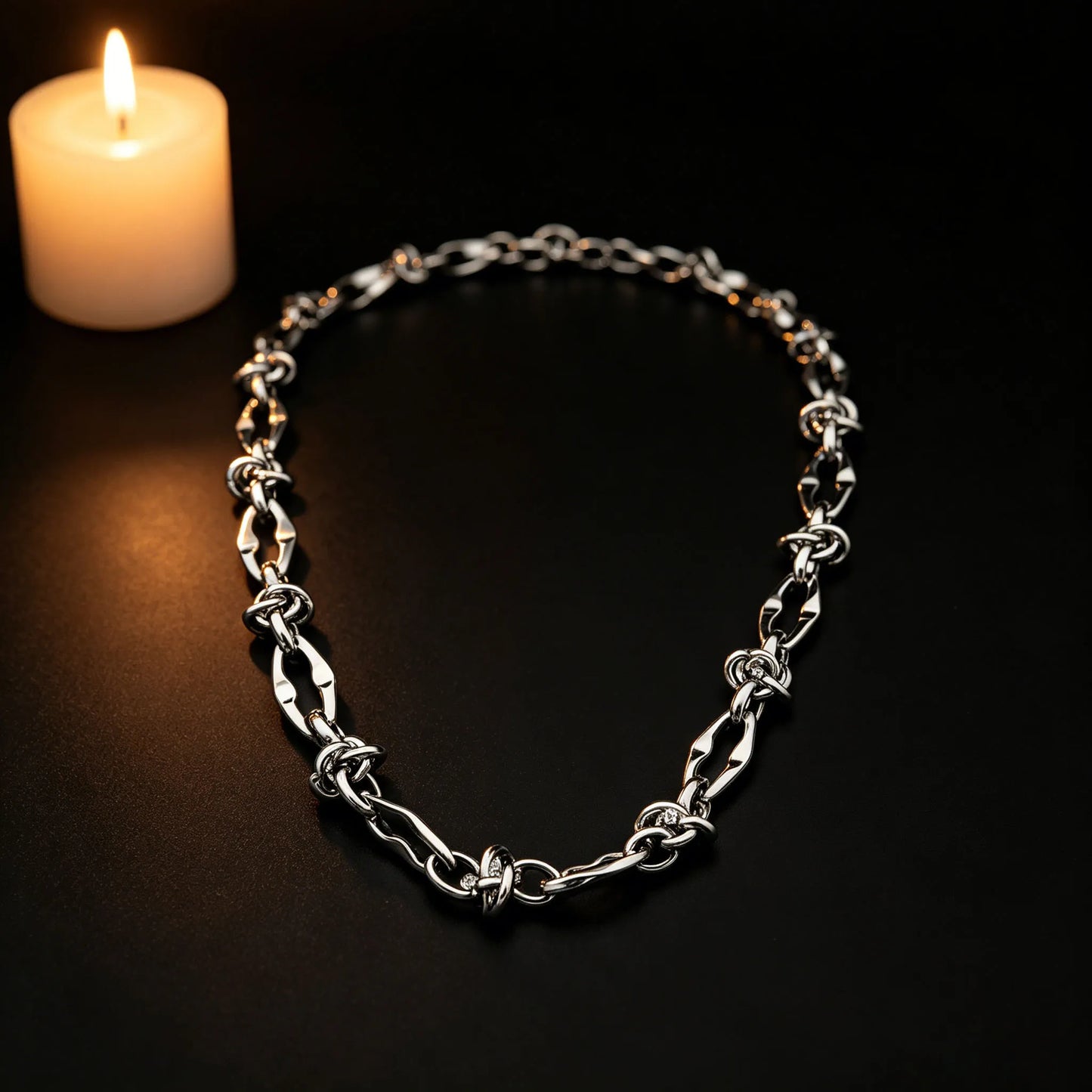 Industrial Knotted Barbed - Wire Chain - Gothic Aesthetic Jewelry by Mort 7