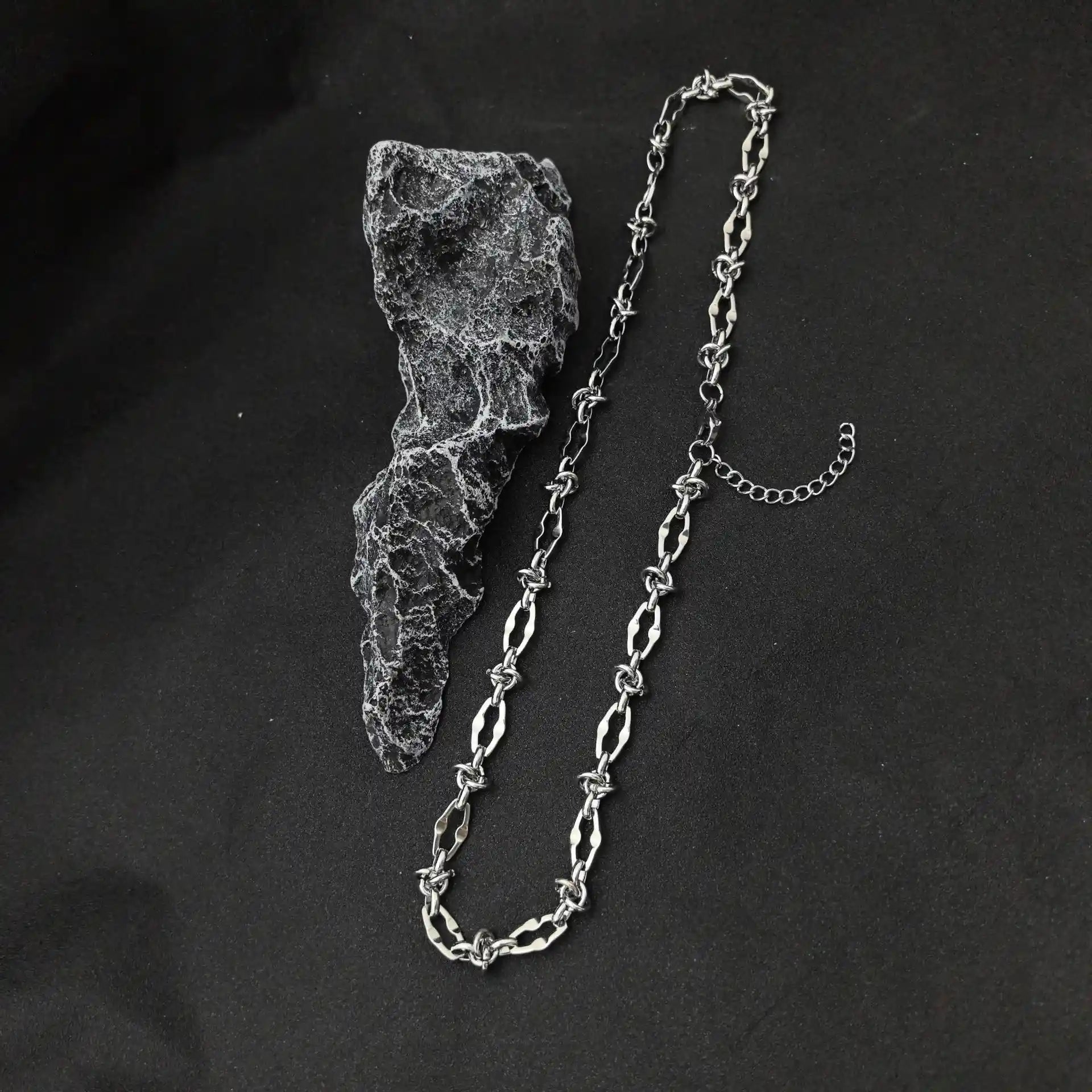 Industrial Knotted Barbed - Wire Chain - Gothic Aesthetic Jewelry by Mort 7