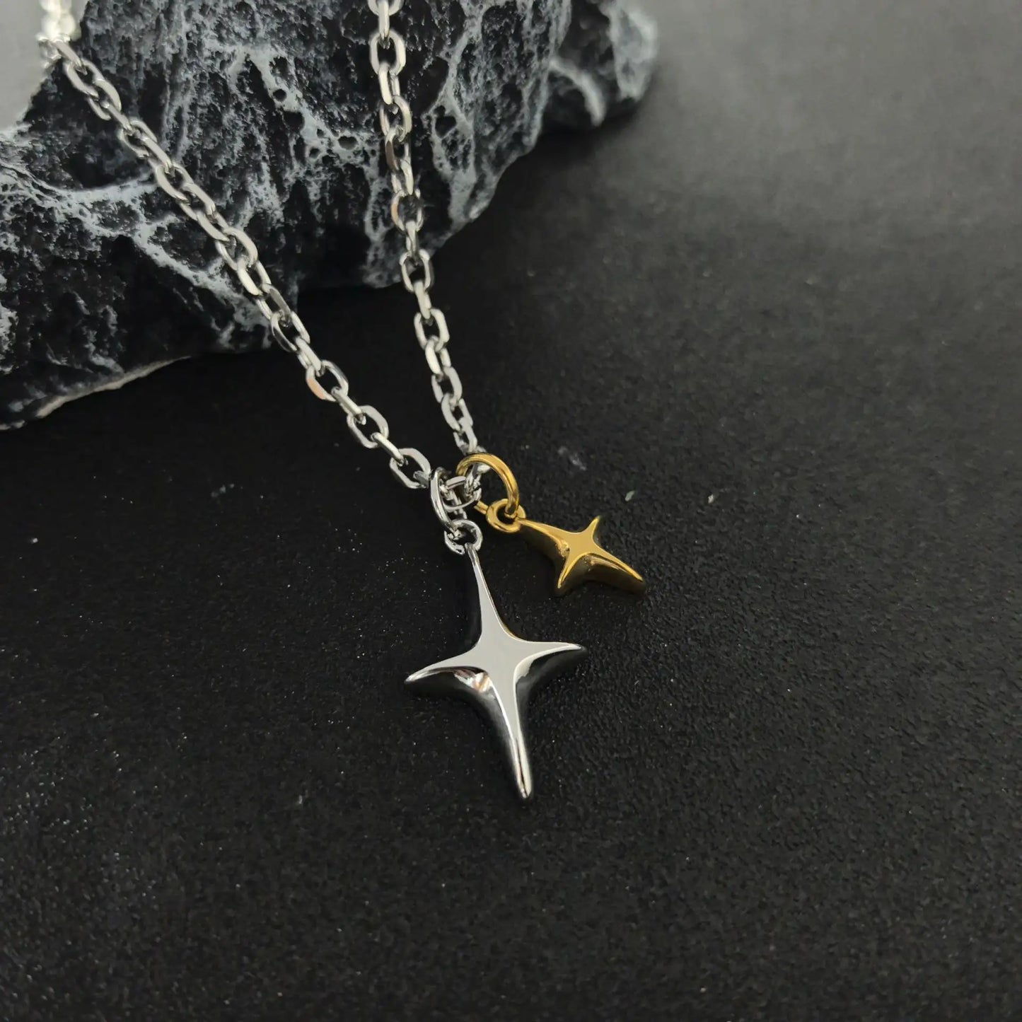 Celestial Polaris Dual Star Pendant - Gothic Aesthetic Jewelry by Mort 7