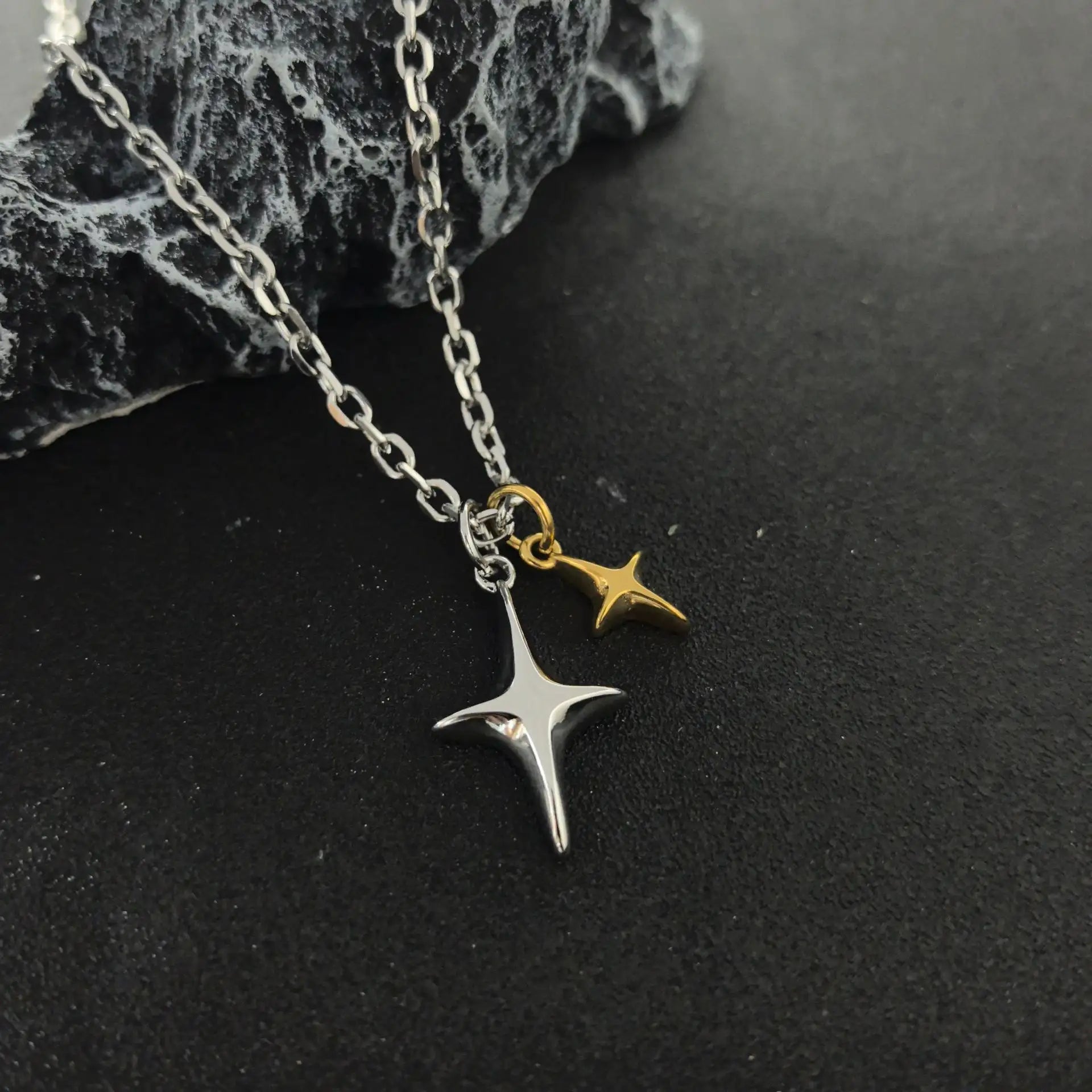 Celestial Polaris Dual Star Pendant - Gothic Aesthetic Jewelry by Mort 7