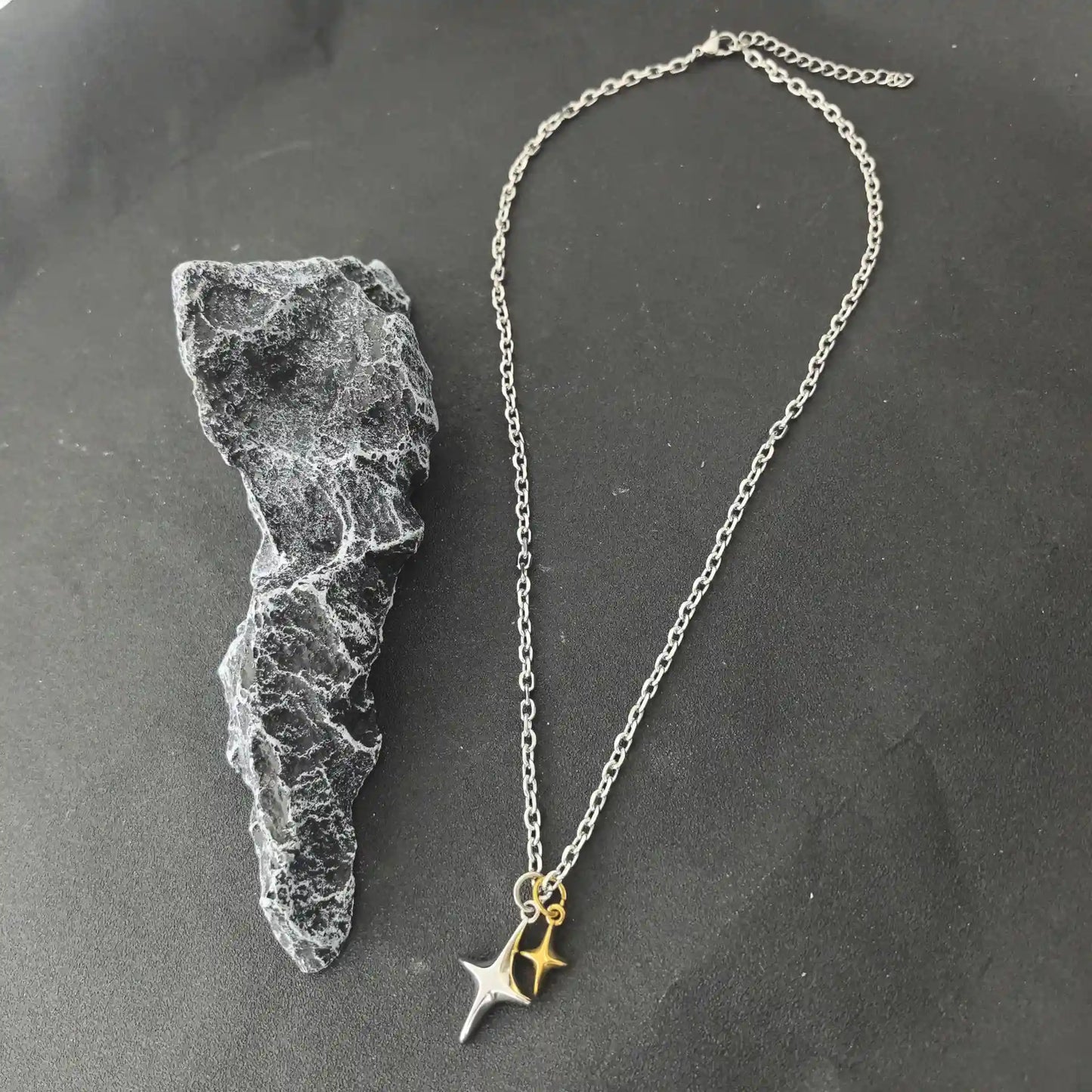 Celestial Polaris Dual Star Pendant - Gothic Aesthetic Jewelry by Mort 7