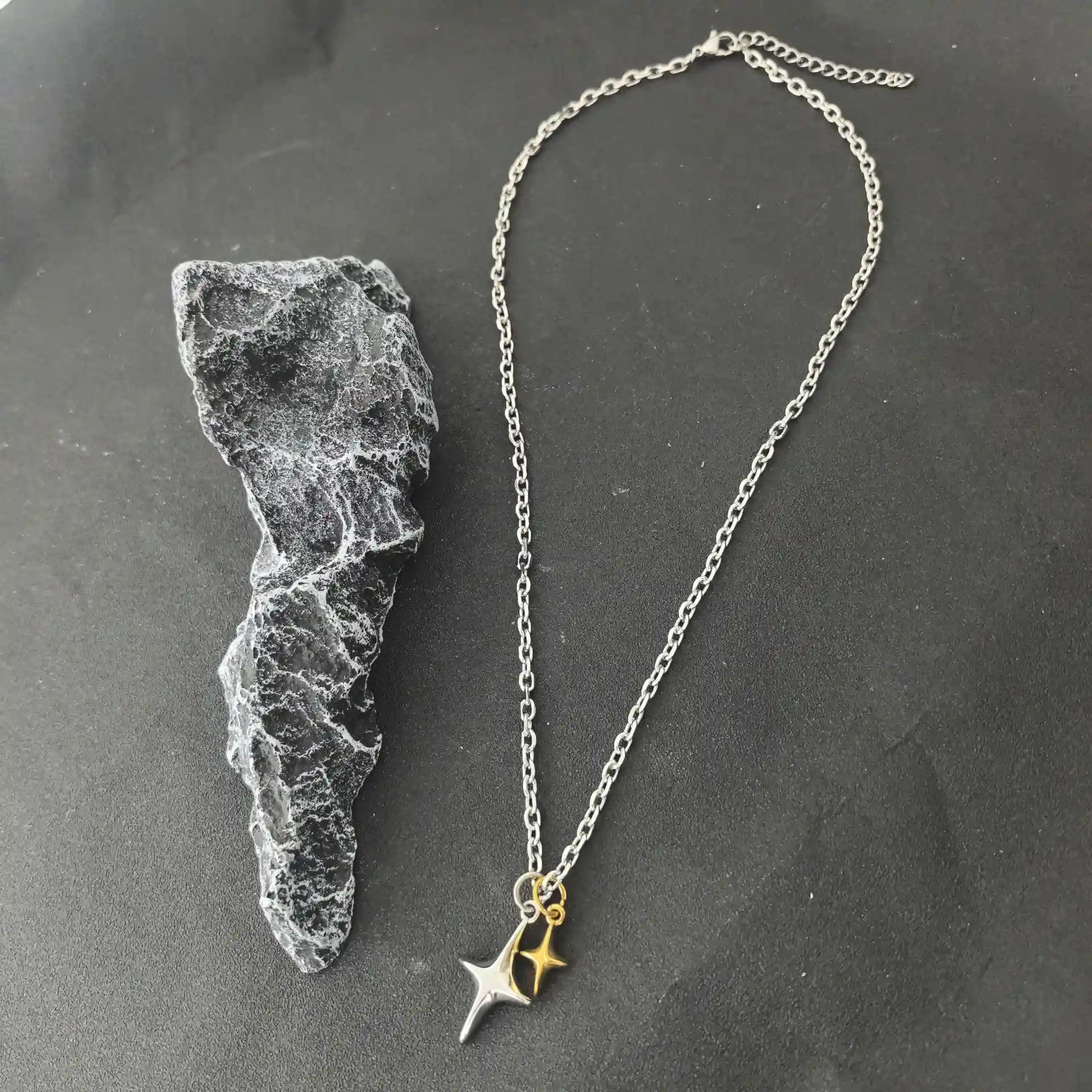 Celestial Polaris Dual Star Pendant - Gothic Aesthetic Jewelry by Mort 7