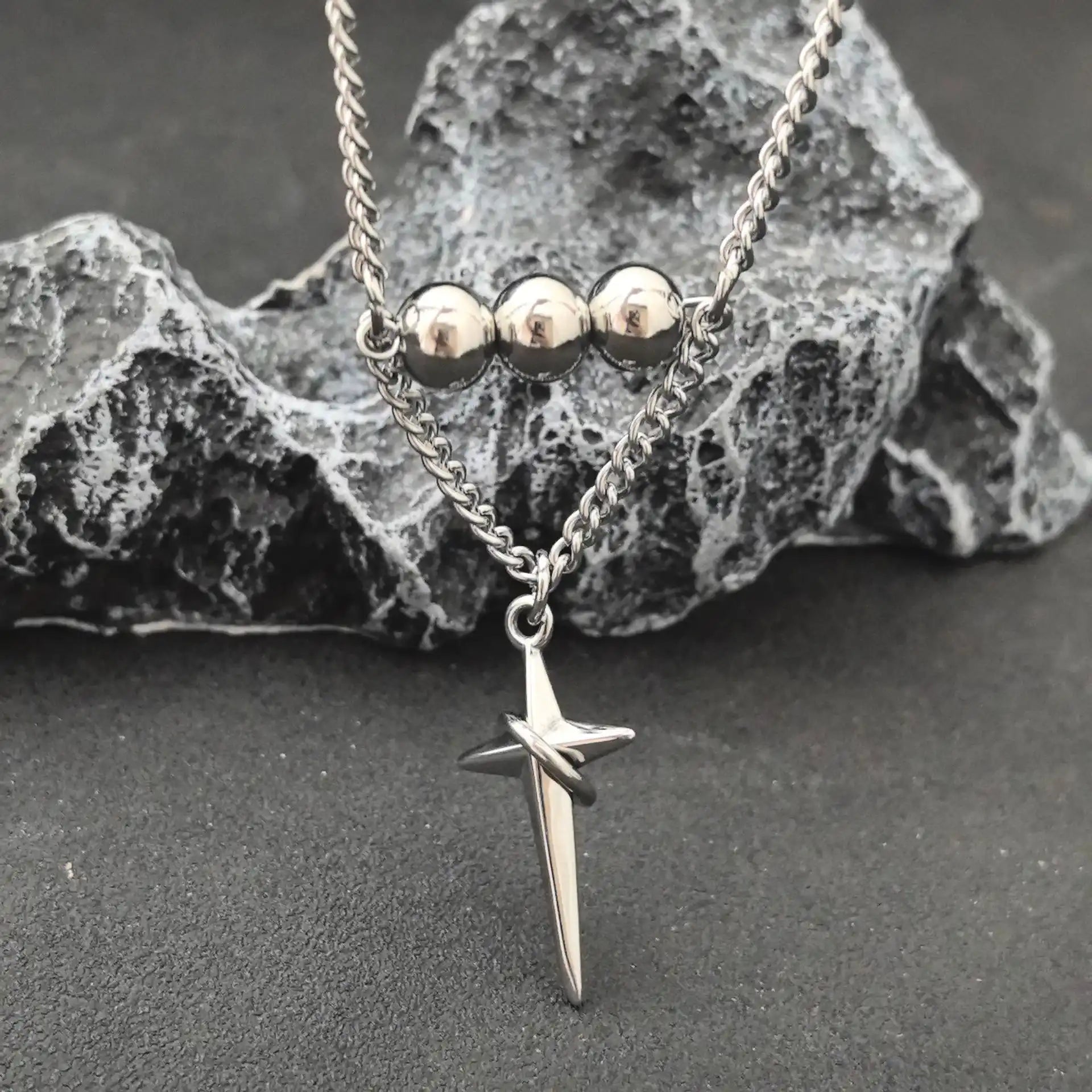 Orbital Star - Cross Pendant - Gothic Aesthetic Jewelry by Mort 7