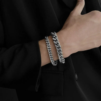 MORT 7 316L stainless steel Cuban link bracelet