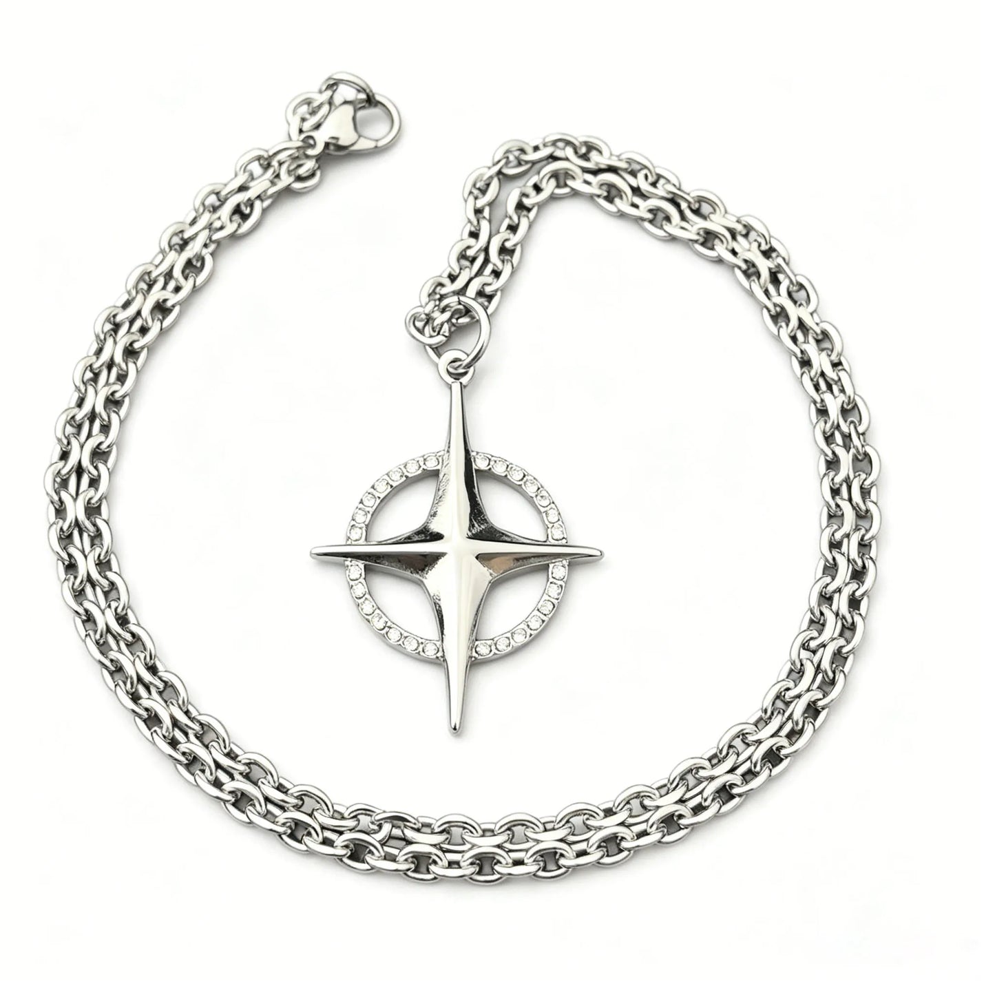 North Star Halo Cross Pendant - Gothic Aesthetic Jewelry by Mort 7