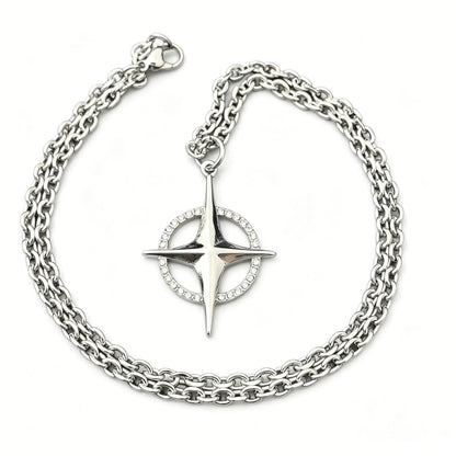 North Star Halo Cross Pendant - Gothic Aesthetic Jewelry by Mort 7