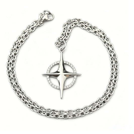 North Star Halo Cross Pendant - Gothic Aesthetic Jewelry by Mort 7
