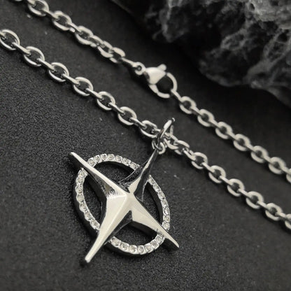North Star Halo Cross Pendant - Gothic Aesthetic Jewelry by Mort 7