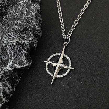 North Star Halo Cross Pendant - Gothic Aesthetic Jewelry by Mort 7