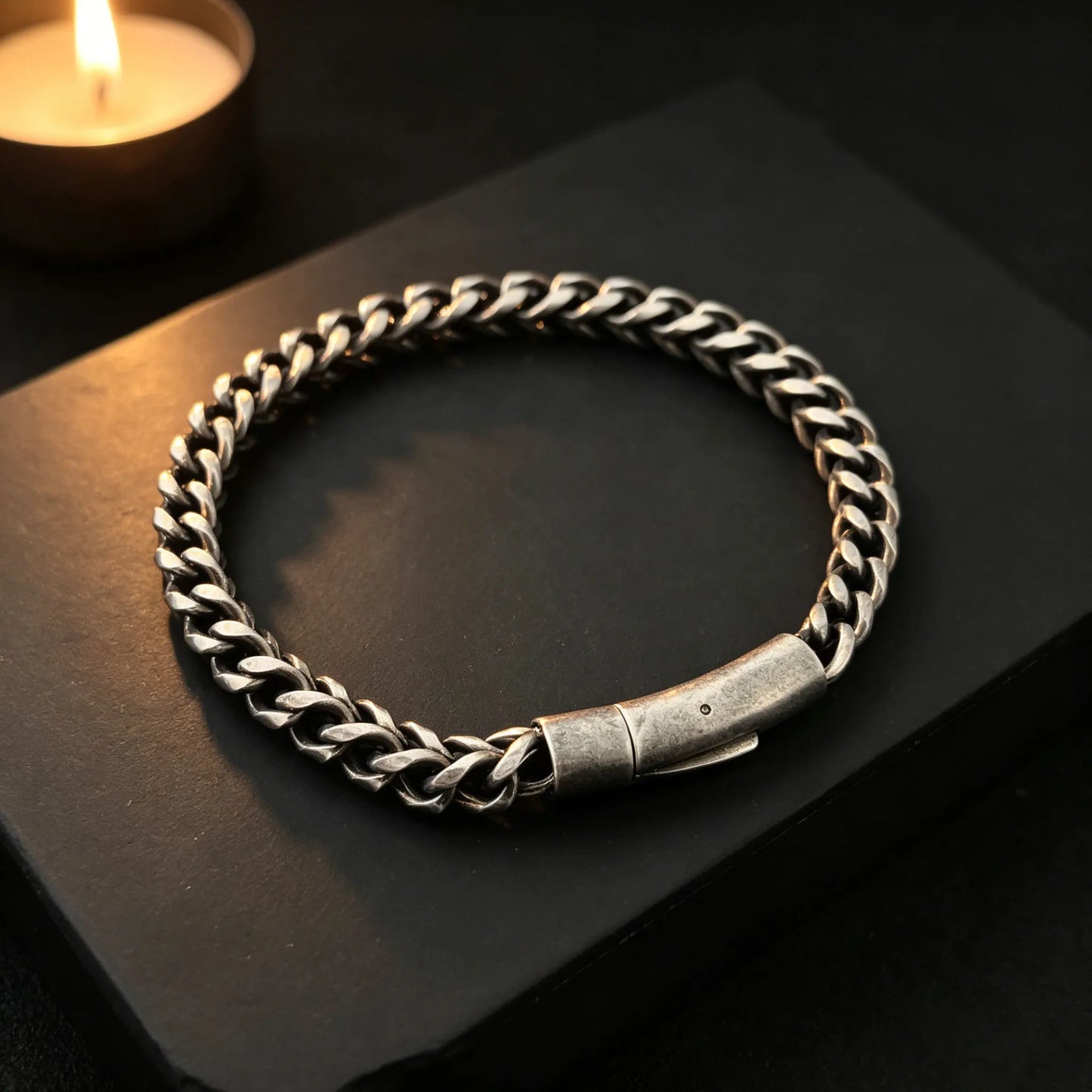 Iron Clad Franco Link Bracelet - Gothic Aesthetic Jewelry by Mort 7