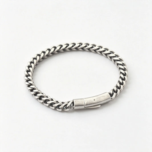 Iron Clad Franco Link Bracelet - Gothic Aesthetic Jewelry by Mort 7