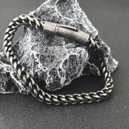 Iron Clad Franco Link Bracelet - Gothic Aesthetic Jewelry by Mort 7