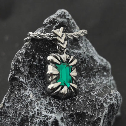 Verdant Alchemist’s Relic Pendant - Gothic Aesthetic Jewelry by Mort 7