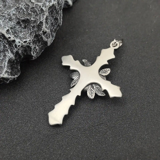 Gothic Rose Cross Pendant - Gothic Aesthetic Jewelry by Mort 7