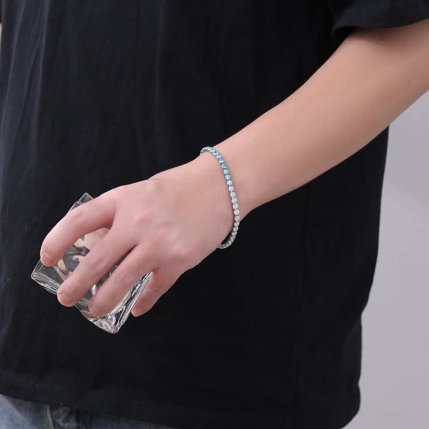 Fade-Resistant Ombre Zircon Tennis Bracelet