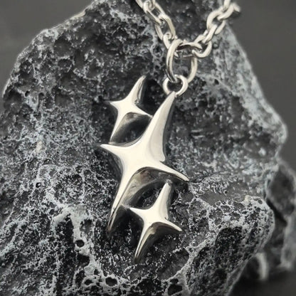 Triple Star Burst Pendant - Gothic Aesthetic Jewelry by Mort 7