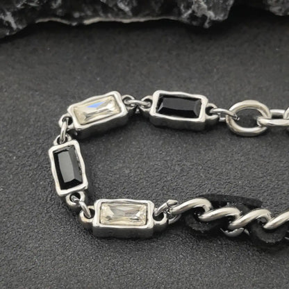 Monochrome Duality Chain Bracelet - Gothic Aesthetic Jewelry by Mort 7