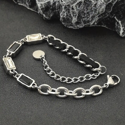 Monochrome Duality Chain Bracelet - Gothic Aesthetic Jewelry by Mort 7