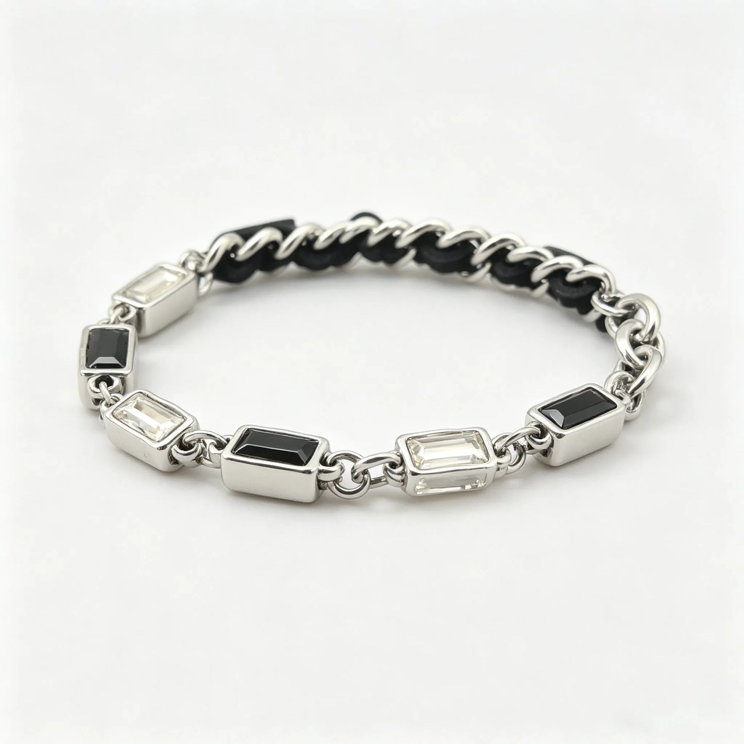 Monochrome Duality Chain Bracelet - Gothic Aesthetic Jewelry by Mort 7