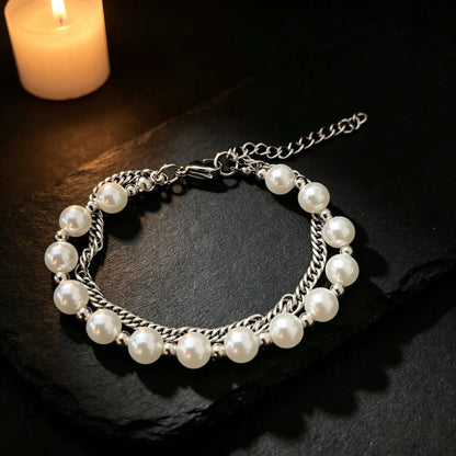 Nocturnal Romance Double - Layer Bracelet - Gothic Aesthetic Jewelry by Mort 7