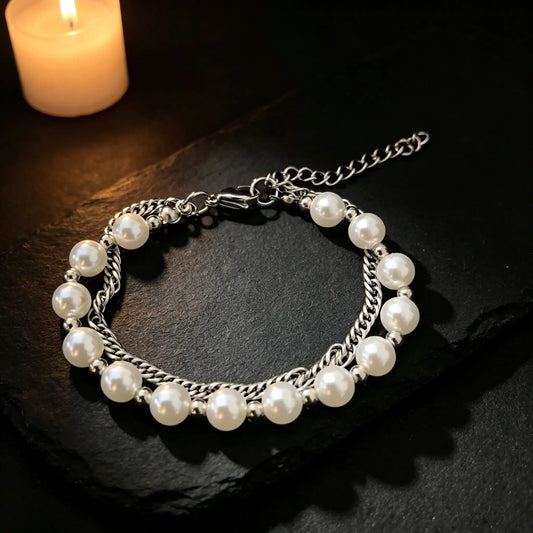Nocturnal Romance Double - Layer Bracelet - Gothic Aesthetic Jewelry by Mort 7