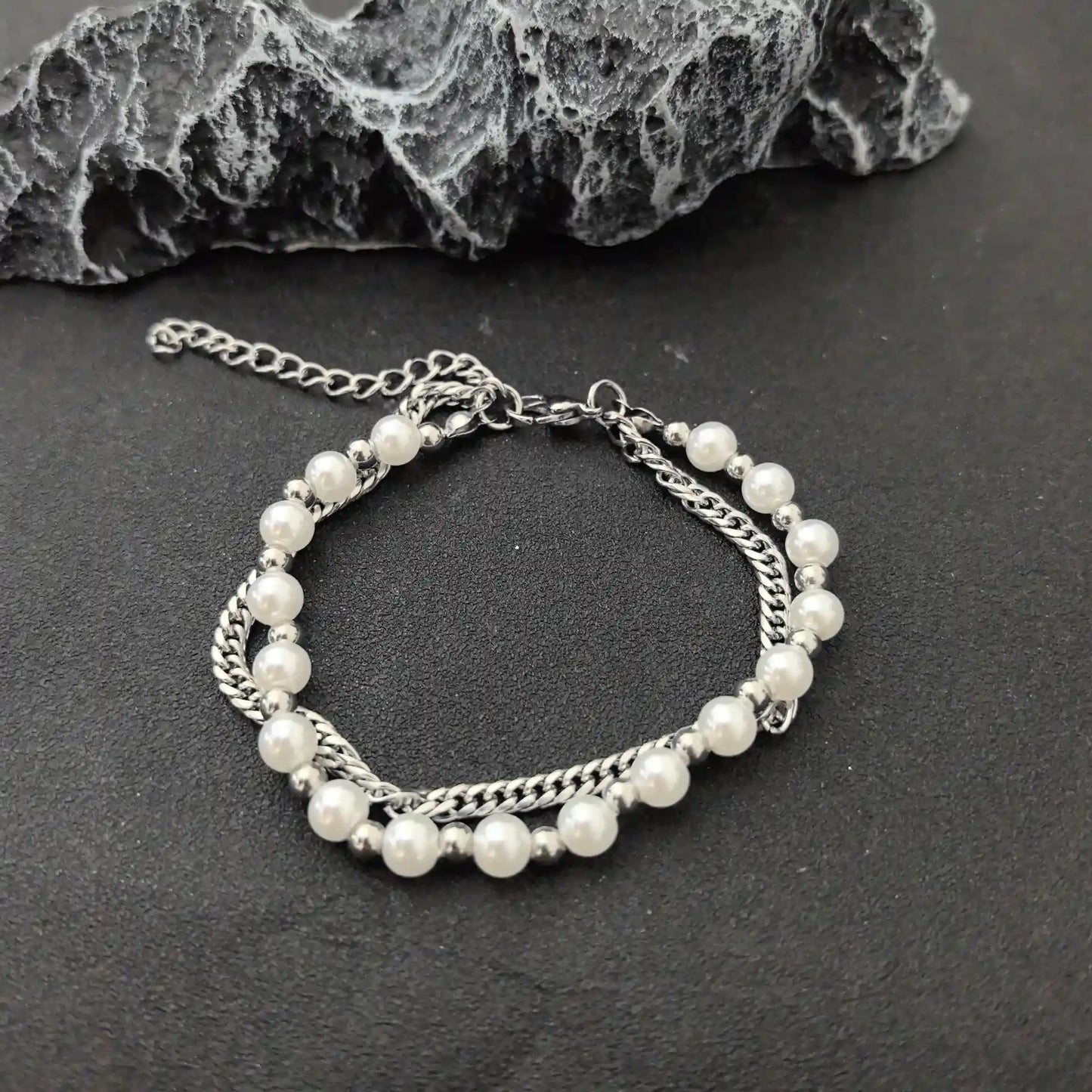 Nocturnal Romance Double - Layer Bracelet - Gothic Aesthetic Jewelry by Mort 7