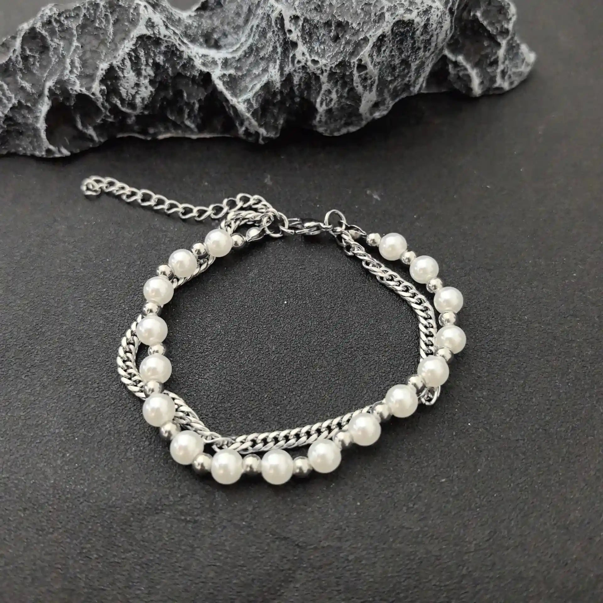 Nocturnal Romance Double - Layer Bracelet - Gothic Aesthetic Jewelry by Mort 7
