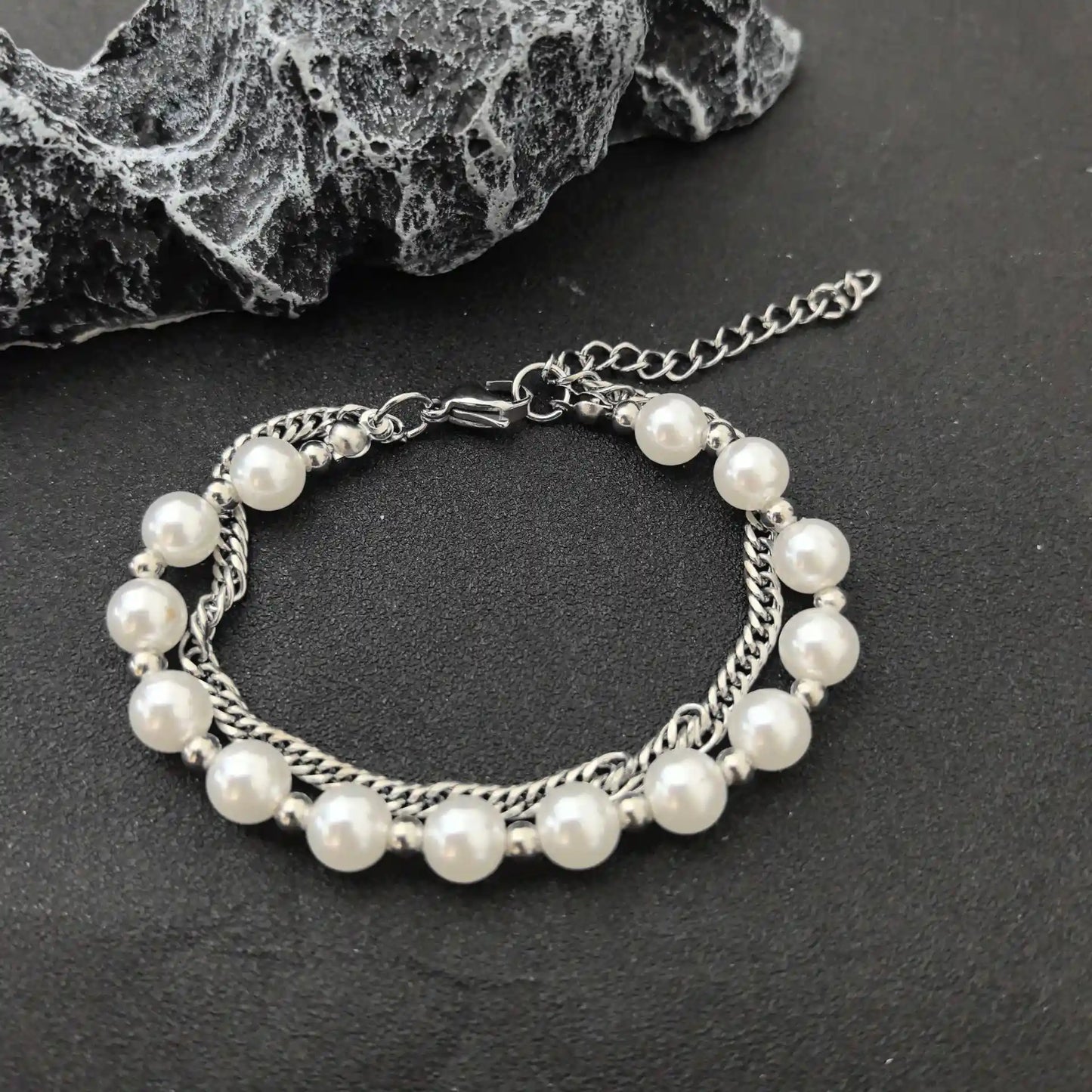 Nocturnal Romance Double - Layer Bracelet - Gothic Aesthetic Jewelry by Mort 7