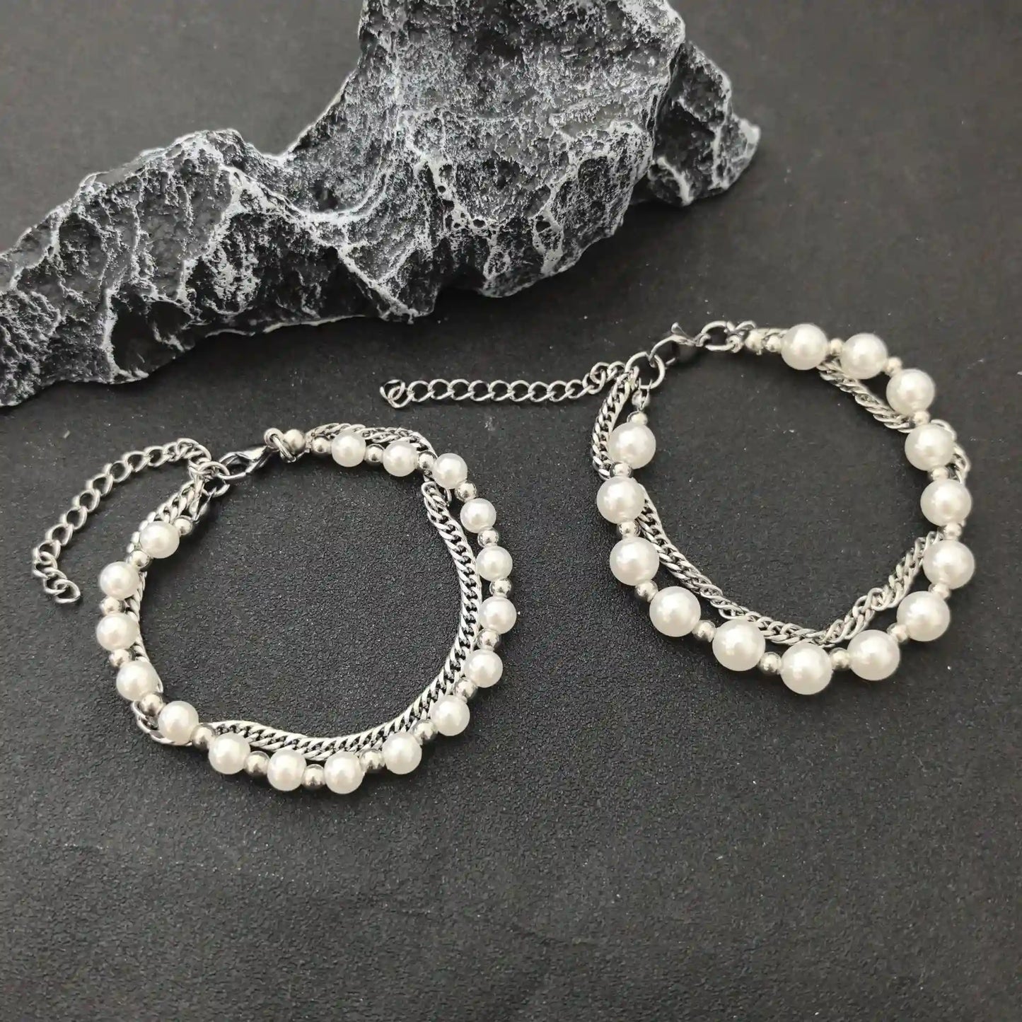 Nocturnal Romance Double - Layer Bracelet - Gothic Aesthetic Jewelry by Mort 7