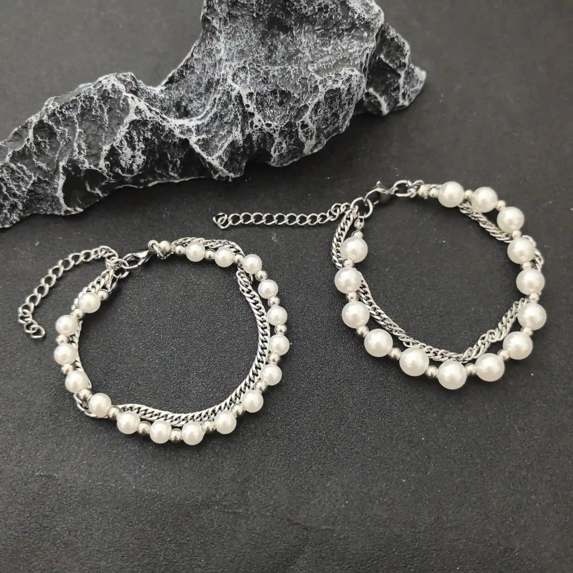 Nocturnal Romance Double - Layer Bracelet - Gothic Aesthetic Jewelry by Mort 7