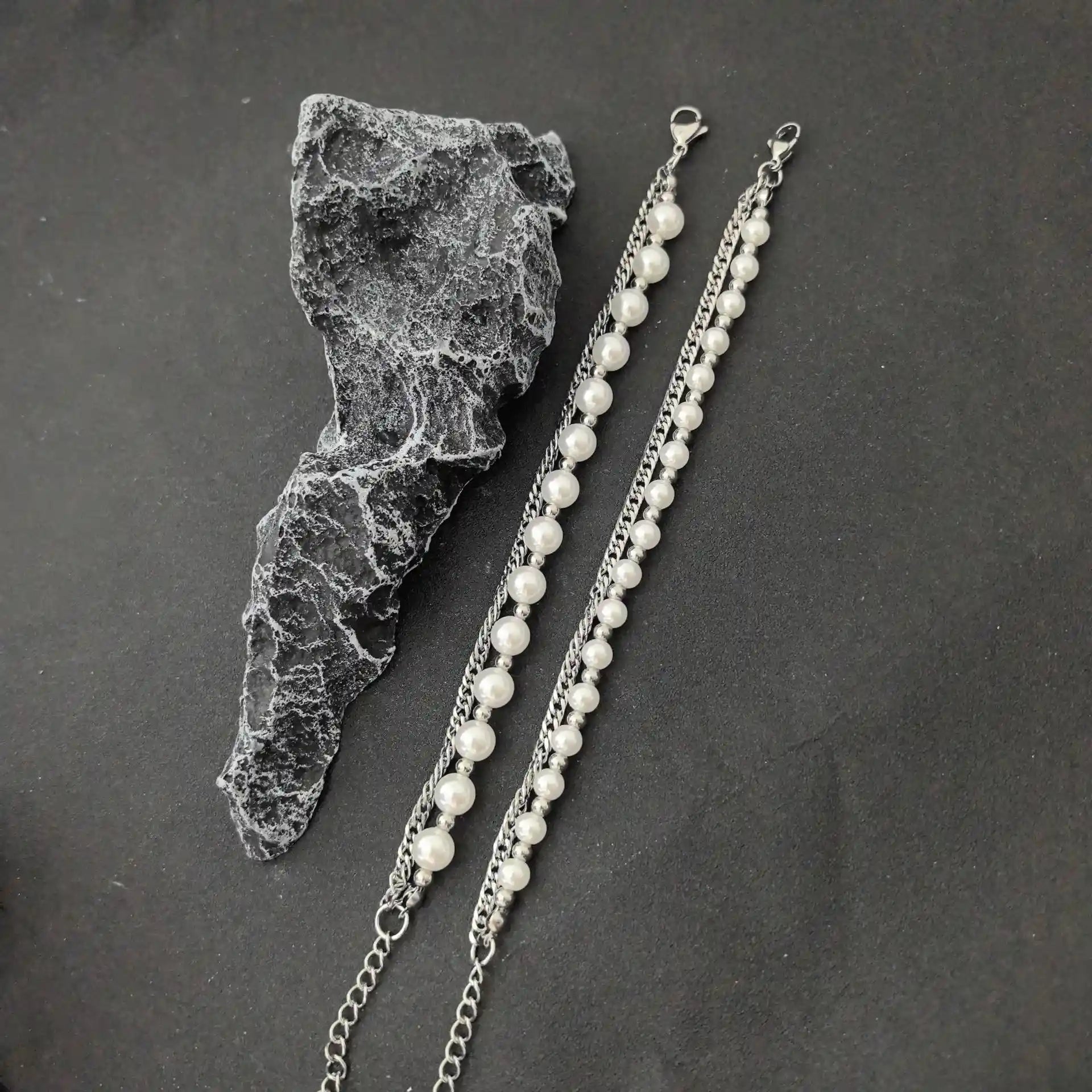 Nocturnal Romance Double - Layer Bracelet - Gothic Aesthetic Jewelry by Mort 7