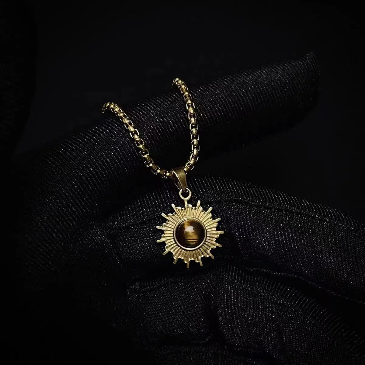 Stainless Steel Sunburst Pendant