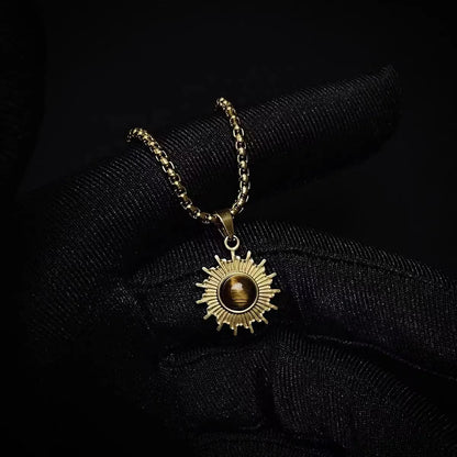 Stainless Steel Sunburst Pendant