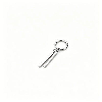 Industrial minimalist bar dangle hoop earring made of 316L stainless steel