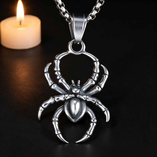 Arachnid Weaver Pendant - Gothic Aesthetic Jewelry by Mort 7