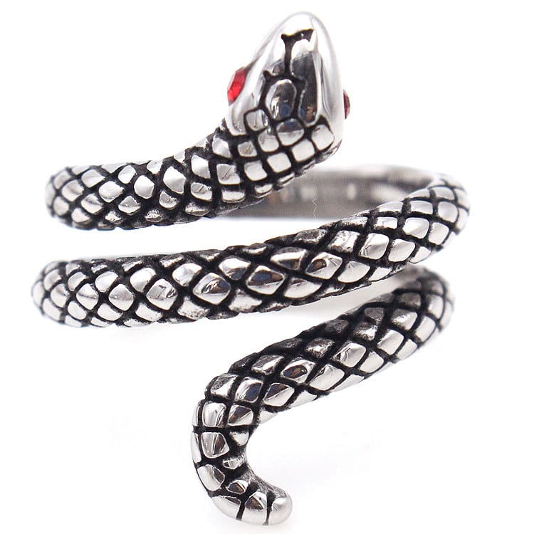 Gothic Coiled Snake Ring - Gothic Aesthetic Jewelry by Mort 7