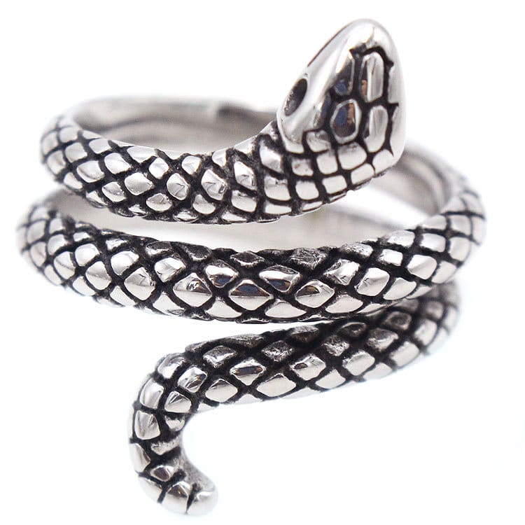 Gothic Coiled Snake Ring - Gothic Aesthetic Jewelry by Mort 7