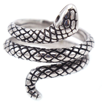 Gothic Coiled Snake Ring - Gothic Aesthetic Jewelry by Mort 7