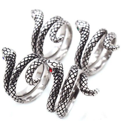Gothic Coiled Snake Ring - Gothic Aesthetic Jewelry by Mort 7