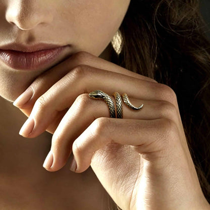 Gothic Coiled Snake Ring - Gothic Aesthetic Jewelry by Mort 7