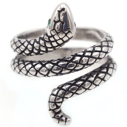 Gothic Coiled Snake Ring - Gothic Aesthetic Jewelry by Mort 7