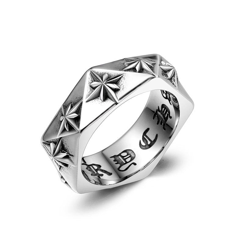 North Star Hexagon Ring - Gothic Aesthetic Jewelry by Mort 7
