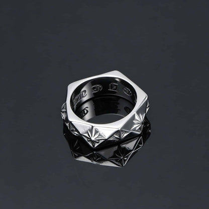North Star Hexagon Ring - Gothic Aesthetic Jewelry by Mort 7