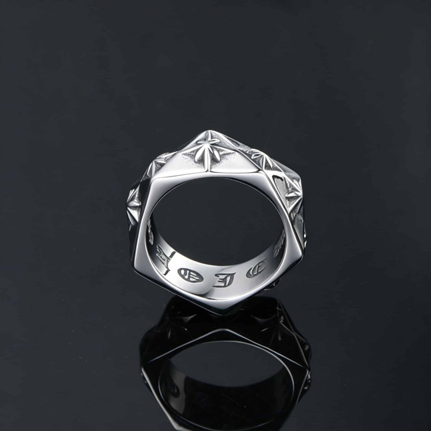 North Star Hexagon Ring - Gothic Aesthetic Jewelry by Mort 7