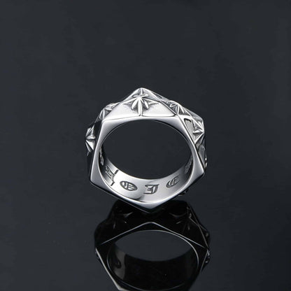 North Star Hexagon Ring - Gothic Aesthetic Jewelry by Mort 7