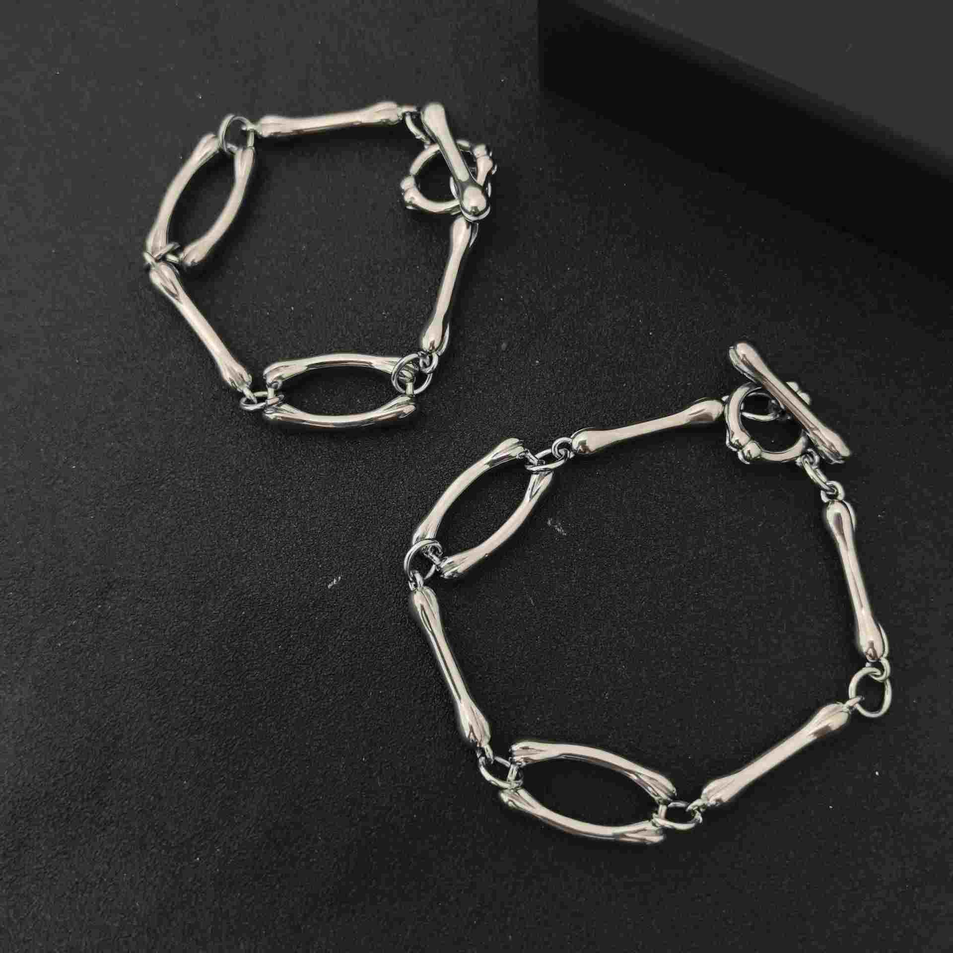 Osteon Glimmer Link Bracelet - Gothic Aesthetic Jewelry by Mort 7
